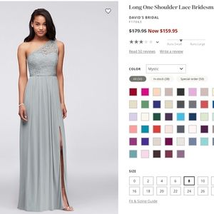David's Bridal One Shoulder Lace Dress